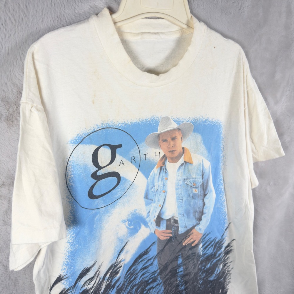 Vintage 1996 Garth‎ Brooks Fresh Horses World Tour Shirt White Mens XL Country